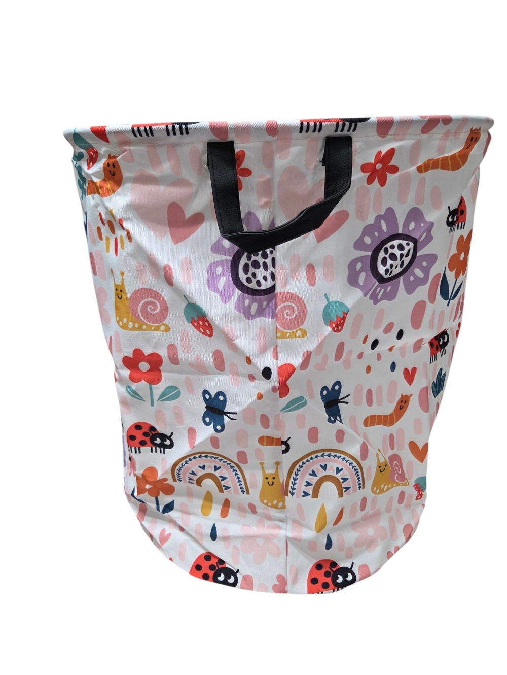 Huayee Oval Multi-Colored Flowers & Insects Print Storage Hamper With Handles - Picture 2 of 4